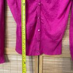 Maurice's Womens Size small Dark Fuchsia Ruched Button Front Long Sleeve Cardigan Photo 6