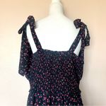 Arula Navy & Pink Cherry Print Tiered Sleeveless Adjustable Ties Dress. Blue Size XL Photo 3