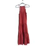 Anthropologie Frye x Alyssa Tiered Maxi Dress Copper Metallic Stripe Medium Photo 1