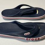 Crocs Bayaband Flip Flops Red and White Accents Unisex Women’s 9 Men’s 7 Photo 0