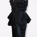 Vintage 1980’s Black Climax Karen Okada Sleeveless Sequins Peplum Dress 7Jr Size undefined Photo 1