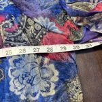 Maggie Barnes‎ Catherines 3X Sheer Blouse Tank Set Paisley Floral Button Front Blue Photo 12