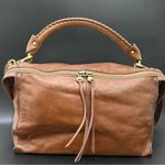 HOBO International Copula Woodlands Brown Leather Whipstitched Satchel Crossbody Photo 7