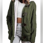 Sidefeel Cardigan Hooded Fleece Lined Jackets Winter Sweater Coat Size Large Green Photo 1