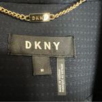 DKNY  Navy Open Front Jacket Long Line Blazer 3/4 Sleeve Women Sz M Career Preppy Photo 6