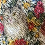 Handmade Reversible Vest Women’s One Size Cats Floral Textured Open Front Grannycore Photo 5