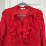 Ganni Fannie polka dot ruffle button down blouse NWOT Photo 6