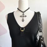 Cable & Gauge Black Buckle Tank Top, Y2K Grunge Edgy‎ Indie Sleaze Medium Gothic Photo 1