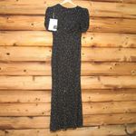 Mac Duggal 24003 Womens Black Gathered Short Sleeve Beaded Gown Photo 13