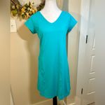 Toad & Co Tech Tomboy Crew Neck Cap Sleeves Performance Dress in Turquoise Sz S Photo 9