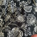 Lands' End  Women's Petite Blouse Size‎ 12 Black Paisley Long Sleeve Photo 2