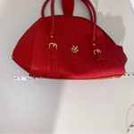 Stauer Red Gold Wheel Turnlock Zipper Handbag Satchel Purse Top Handle Bag Photo 10