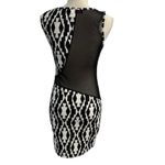Body Central Bodycon Dress Size M Black White Rave Party Club Y2K Mesh Cut Out Photo 1