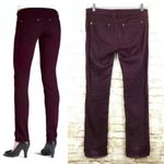 Jolt Signature Skinny Jeans Burgundy Overdyed Photo 2
