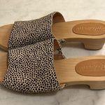 Madewell The Evelyn Slide Wood Clog Slides in Spotted Calf Hair New Size 6.5 Photo 5