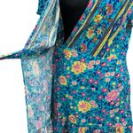 Zesica Dress Sz L Blue Floral Wrap Sundress Boho VNeck Flutter Sleeves Feminine Size L Photo 7