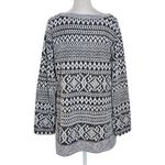 One World  Black and White Knit Top Size XL Aztec Knit Top Photo 1