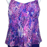 Kim Gravel x Swimsuits For All Fly Away Tankini & 5" Boy Short Size 12 Purple Photo 0