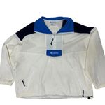 Columbia  Windbreaker Half Zip Blue‎ Cream Mens Size L Vintage Blue White Light Photo 2