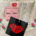 NWT NOS Vintage 70s Georgie Porgie Knit Sweater Embroidered Flowers XS White Photo 7