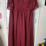 Elegant Burgundy Evening Gown Red Size 16 Photo 0