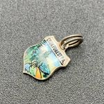 VTG Cook Forest PA Sterling Silver Souvenir Shield Charm Enamel Made In Germany Green Photo 2