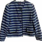 Karl Lagerfeld  Size 16 Fringe Tweed Poly‎ Cotton Blend Career Blazer Jacket Photo 0