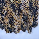 JM Collection Vintage  Button Front Shirt XL Black Brown Animal‎ Print Mob Wife Photo 9