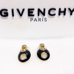 Givenchy Authentic Rare Vintage Black & Gold Enamel / Metal Abstract Earrings Photo 1