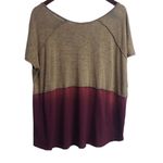 Free People Burgundy Short Sleeve Hi-Lo Top Size XS Photo 2