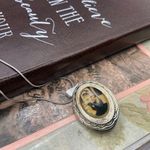 Audrey Hepburn Classic Icon Locket Pendant Necklace Stainless Steel Black Photo 4