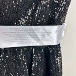 Mac Duggal Ieena for  Black Sequin Dress Deep V Neck Sleeveless Party Cocktail Photo 8