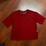 SheIn Mesh Short Sleeve Shirt Top Red Large Photo 1