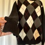 Brandy Melville  Argyle Sweater Black Gray Red Academia Preppy One Size (Small) Photo 3