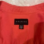 Premise  pink coral short sleeve button down shirt top blouse woman’s medium Photo 5