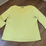 Ann Taylor LOFT sweater lime green 3/4 sleeve 100% Cotton women’s size L Photo 0