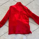 Vintage Red Satin Floral Bird Design Embroidered Chinese New Year Jacker Mandari Photo 9