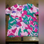 Silk Land Multicolor 100% Silk top size medium Pink Photo 7