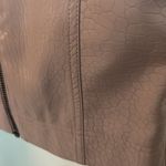 Armani Exchange New Mauve Pink Vegan Snakeskin Embossed Leather Zip Mini Skirt Photo 2