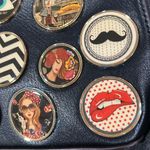 Nicole Lee Black Crossbody Bag with Gold Chain and Decorative Patches Photo 6