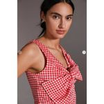 Eva Franco Red White Gingham Sleeveless Plaid Bow Top Sz M Size M Photo 1