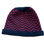 Lauren Ralph Lauren Lambswool Red Black Chevron Beanie Hat CP‎ Photo 1