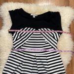 Papaya  Black & White Striped Fit & Flare Sleeveless Boat Neck Dress Sz M Photo 4