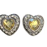 Boutique Wholesale 6 Pair Heart Rhinestone Earrings Post Pierced Pink Red Yellow New Bulk Photo 3
