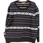Loft Black Long Sleeve Fair Isle Print Crew Neck Pullover Sweater Size XXL Cozy Photo 7