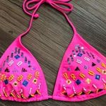 Bongo Pink Zebra Floral Triangle Bikini XL Photo 1