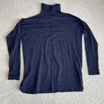 Eileen Fisher Women's  PS Blue 100% Merino Wool Turtle Neck Tunic Sweater Photo 5