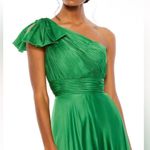 Mac Duggal NWT Mac Duggal 67476 Pleated One Shoulder Chiffon Gown Emerald Green Sz 2 $398 Photo 1