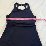 Athleta  Swim Maldives Bra Cup Tankini Top Navy Blue Open Back Swim Athletic Wire Photo 4
