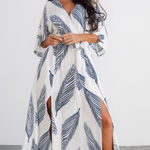 Baltic Born  Corinth Maxi Dress White Blue Size XXL Photo 0